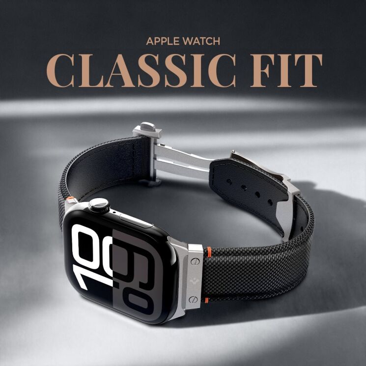 Ремінець Spigen Classic Fit (FW) для Apple Watch 46 / 45 / 44 / SE 44 / 42 (Series 1-3) / Ultra / Ultra 2 / Ultra 3 (AMP09304) - Black: фото 16 з 20