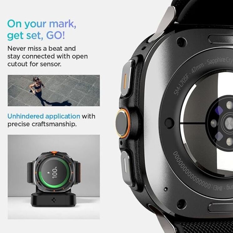 Ремешок Spigen (SGP) Lite Fit для Samsung Galaxy Watch Ultra (47mm) AMP08772 - Black: фото 14 из 16