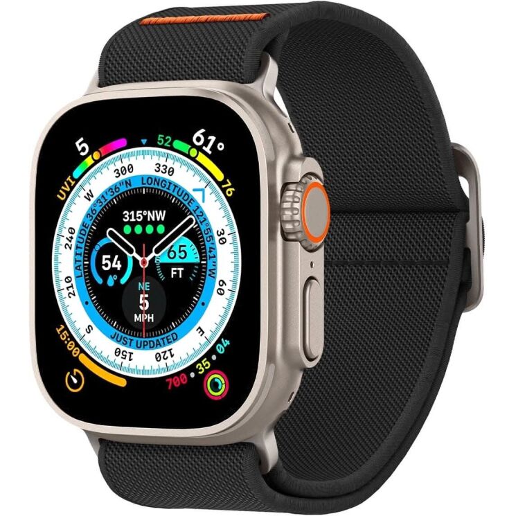 Ремешок Spigen (SGP) Lite Fit Ultra для Apple Watch 46 / 45 / 44 / SE 44 / 42 (Series 1-3) / Ultra / Ultra 2 (AMP05983) - Black: фото 1 из 20