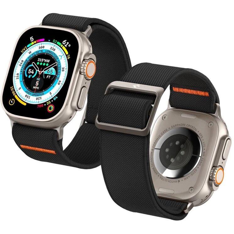 Ремешок Spigen (SGP) Lite Fit Ultra для Apple Watch 46 / 45 / 44 / SE 44 / 42 (Series 1-3) / Ultra / Ultra 2 (AMP05983) - Black: фото 12 из 20