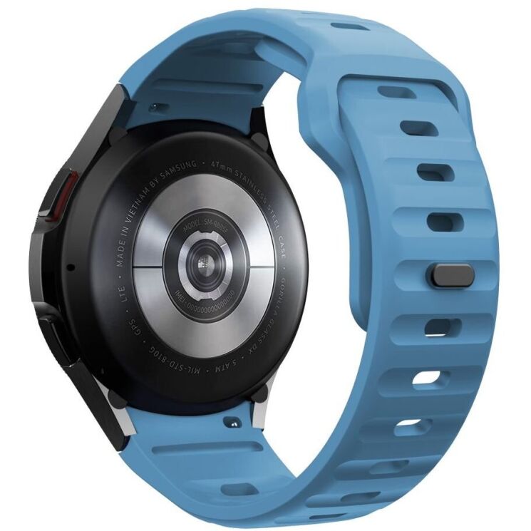 Ремешок Tech-Protect Silicone Line для Samsung Galaxy Watch 4 / 4 Classic / 5 / 5 Pro / 6 / 6 Classic / 7 / FE (5906302313624) - Blue: фото 2 из 6