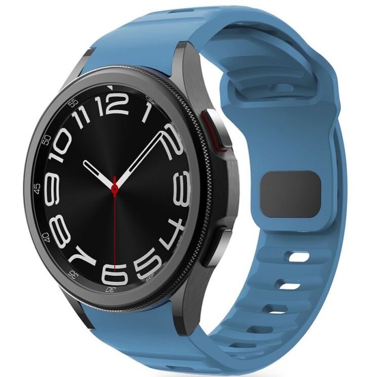 Ремешок Tech-Protect Silicone Line для Samsung Galaxy Watch 4 / 4 Classic / 5 / 5 Pro / 6 / 6 Classic / 7 / FE (5906302313624) - Blue: фото 1 из 6