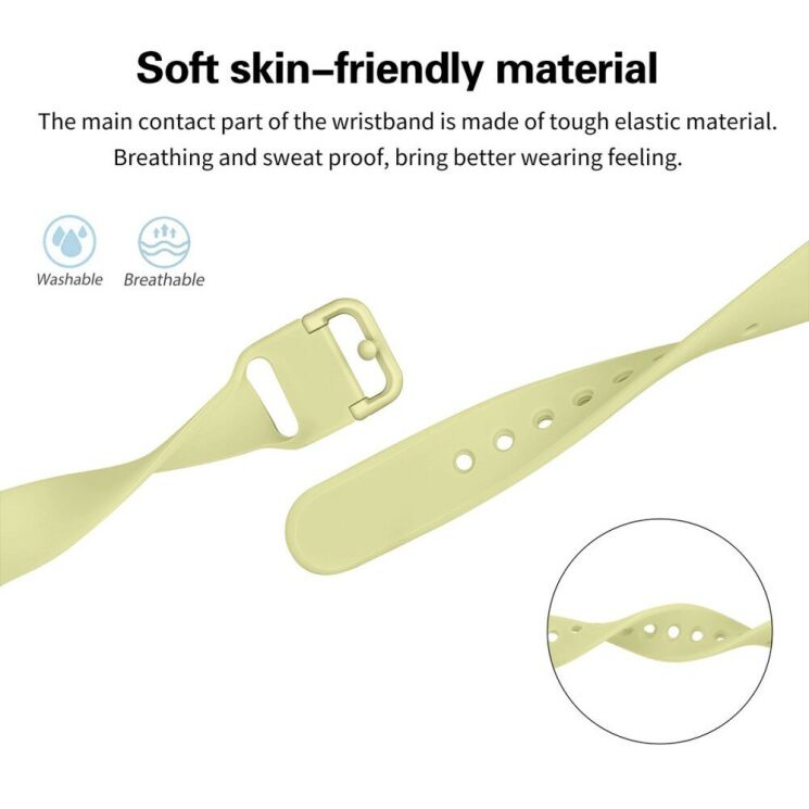 Ремінець UniCase Silicone Strap для Apple Watch 42 (Series 10/11) / 41 / 40 / SE 40 / 38 - Yellow Green: фото 3 з 5