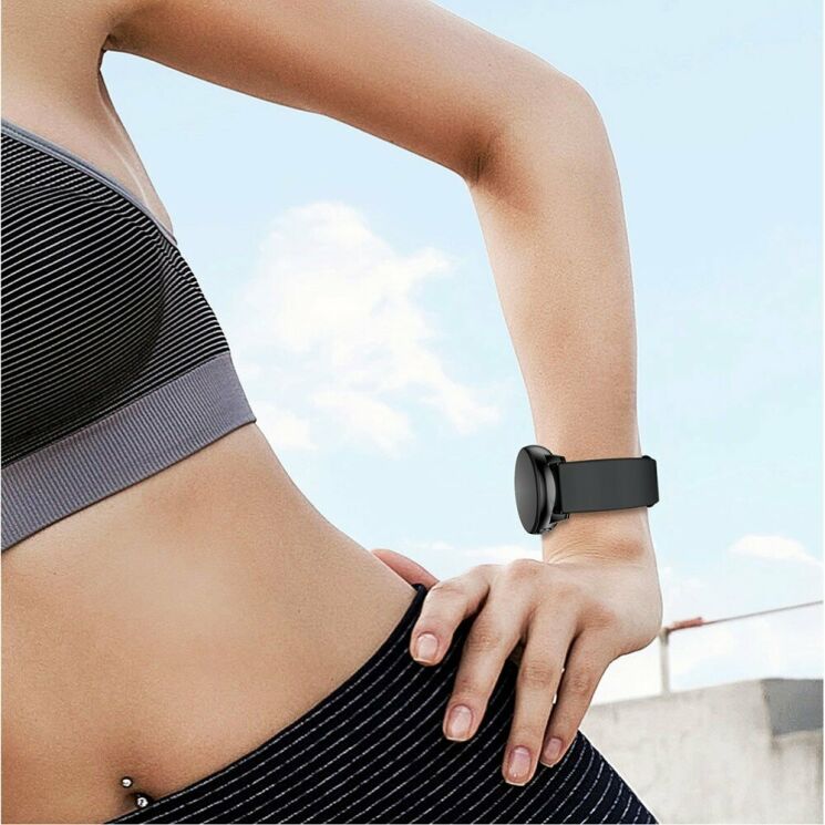 Ремешок UniCase Silicone Strap для Huawei Watch GT / Watch GT2 46mm / Watch GT 2e - Black: фото 5 из 6