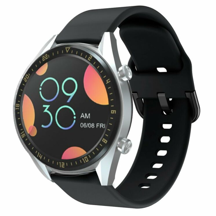 Ремешок UniCase Silicone Strap для Huawei Watch GT / Watch GT2 46mm / Watch GT 2e - Black: фото 1 из 6