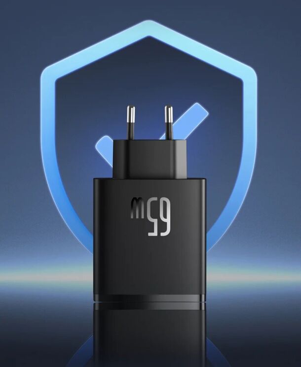 Сетевое зарядное устройство Baseus Cube Pro 2C+U (65W) P10152301113-00 - Black: фото 17 из 23