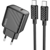Сетевое зарядное устройство Hoco CS22A Value PD30W + кабель Type-C to Type-C - Black: фото 1 из 9