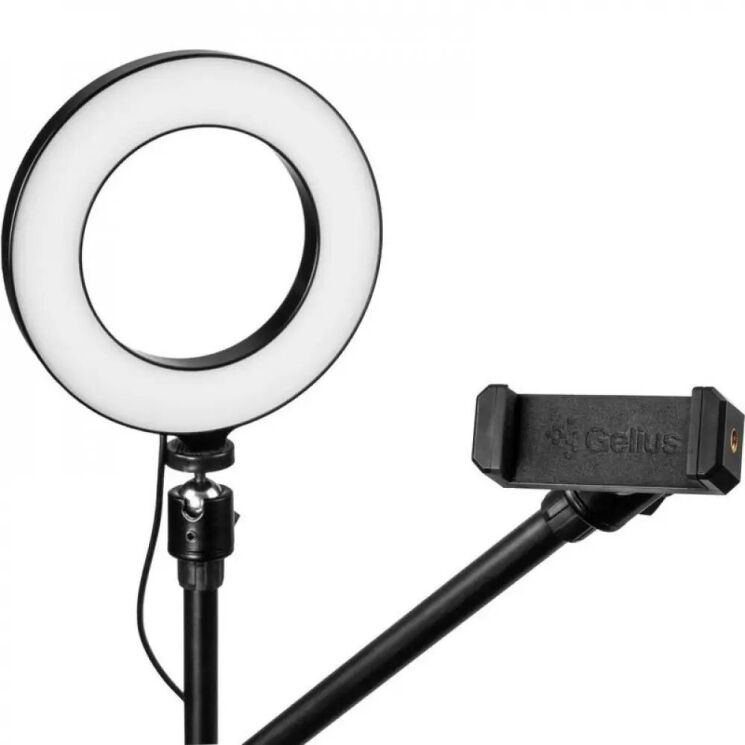 Штатив із кільцевою лампою Gelius Pro Portable Tripod Kit LED Stork (GP-PT-002) - Black: фото 2 з 17