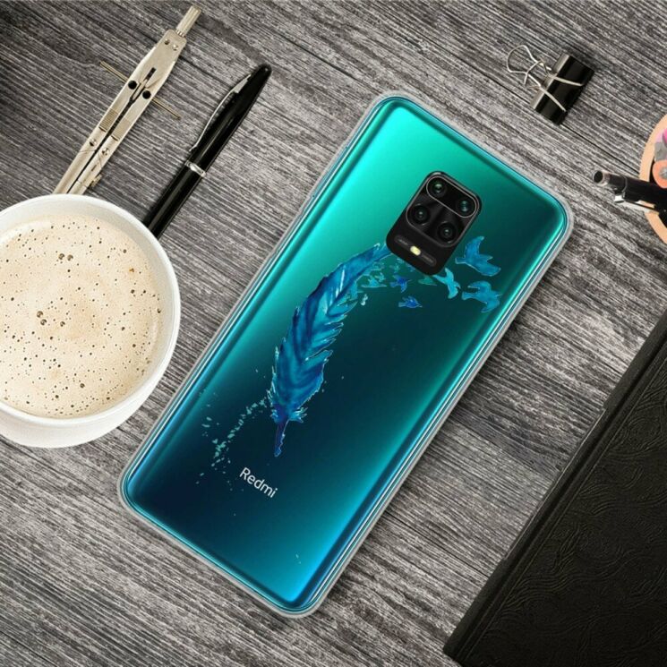 Силиконовый (TPU) чехол Deexe Pretty Glossy для Xiaomi Redmi Note 9 Pro / Note 9 Pro Max / Note 9s - Feather: фото 2 из 5