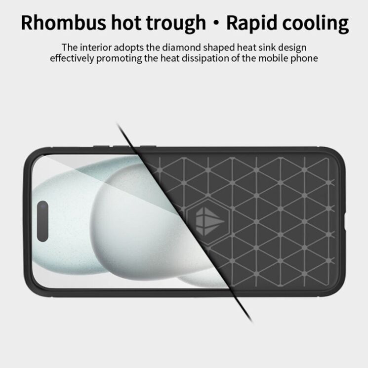 Силиконовый (TPU) чехол MOFI Carbon Fiber для Apple iPhone 16 - Blue: фото 6 из 9