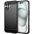 Силіконовий (TPU) чохол MOFI Carbon Fiber для Apple iPhone 16 - Black (360712B)
