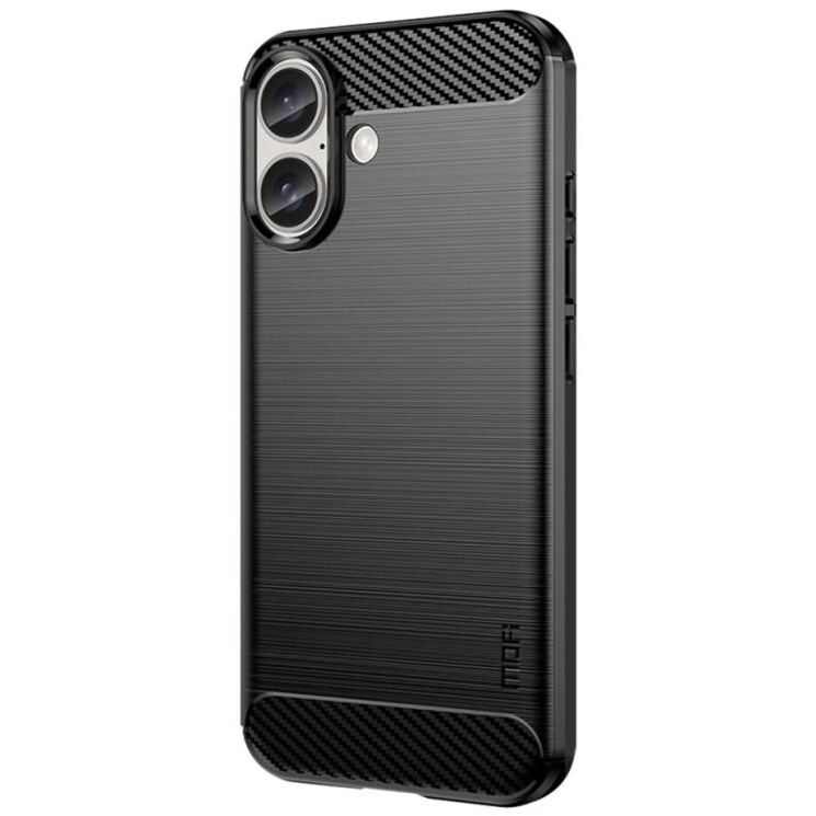 Силіконовий (TPU) чохол MOFI Carbon Fiber для Apple iPhone 16 - Black: фото 2 з 9