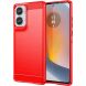 Силиконовый (TPU) чехол MOFI Carbon Fiber для Motorola Edge 50 Fusion - Red (354222R). Фото 1 из 12