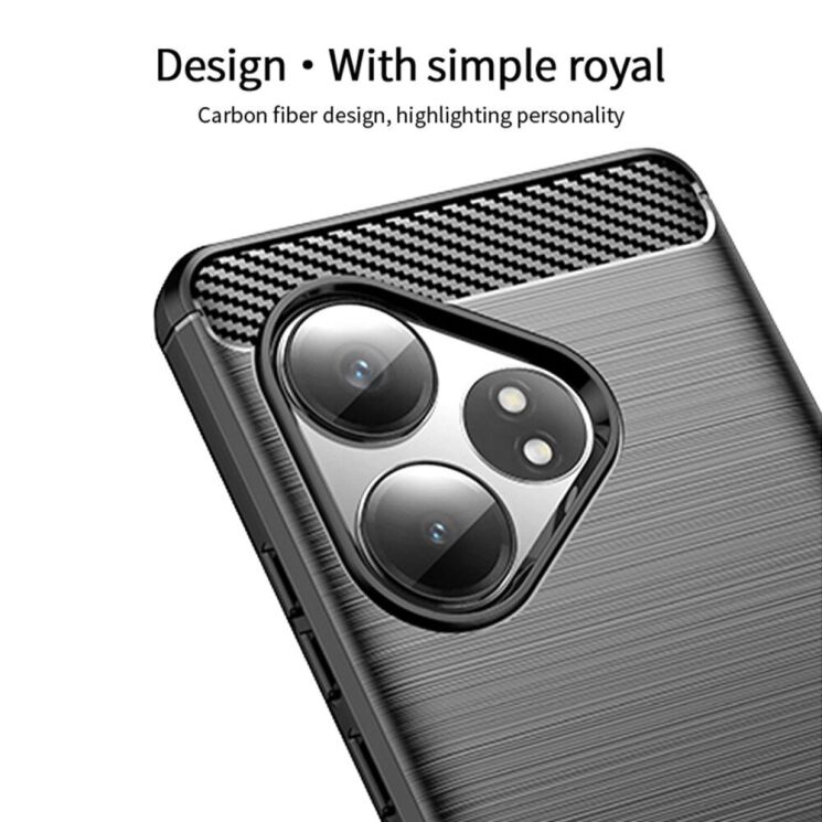 Силиконовый (TPU) чехол MOFI Carbon Fiber для Realme GT 6 / GT 6T - Blue: фото 5 из 10