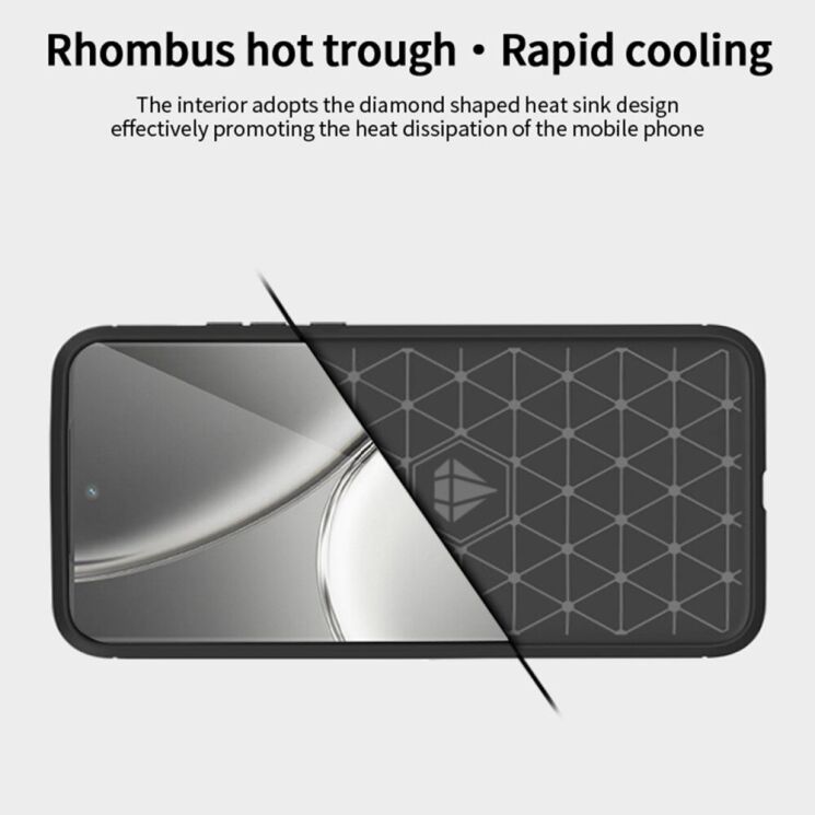 Силиконовый (TPU) чехол MOFI Carbon Fiber для Realme GT 6 / GT 6T - Blue: фото 7 из 10