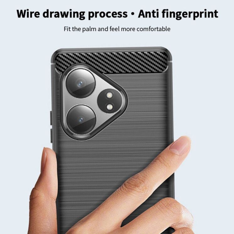 Силиконовый (TPU) чехол MOFI Carbon Fiber для Realme GT 6 / GT 6T - Blue: фото 8 из 10