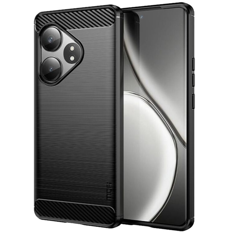 Силиконовый (TPU) чехол MOFI Carbon Fiber для Realme GT 6 / GT 6T - Black: фото 1 из 10