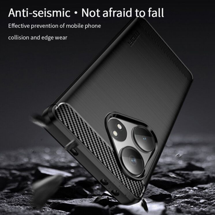 Силиконовый (TPU) чехол MOFI Carbon Fiber для Realme GT 6 / GT 6T - Blue: фото 6 из 10