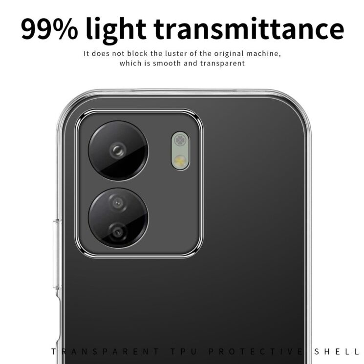 Силиконовый (TPU) чехол MOFI Thin Guard для Xiaomi Redmi 13C / Poco C65 - Transparent: фото 7 из 11