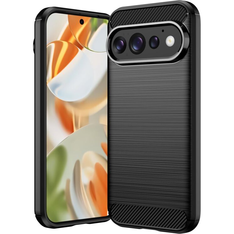 Силиконовый (TPU) чехол UniCase Carbon для Google Pixel 11 / 11 Pro - Black: фото 1 из 9