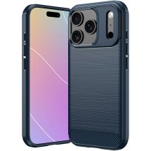 Силіконовий (TPU) чохол UniCase Carbon для iPhone 18 Pro Max - Blue: фото 1 з 9