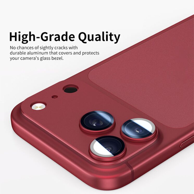 Скло на камеру Deexe MonoShield Camera Protect для iPhone 18 Pro - Silver: фото 2 з 6