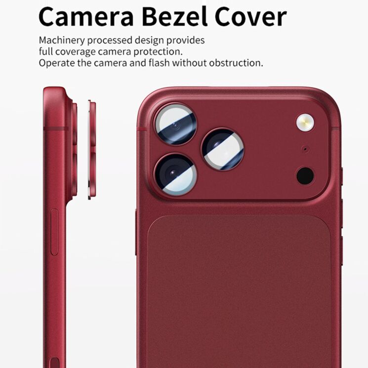 Скло на камеру Deexe MonoShield Camera Protect для iPhone 18 Pro - Silver: фото 4 з 6