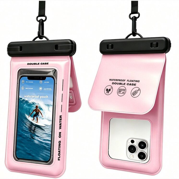 Вологозахисний чохол Deexe Aqua Shield для смартфонів діагоналлю до 7.5 дюймів - Pink: фото 2 з 7