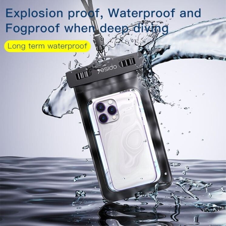 Влагозащитный чехол YESIDO WB10 Waterproof Bag - Black: фото 3 из 10