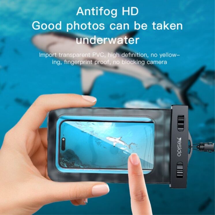 Влагозащитный чехол YESIDO WB10 Waterproof Bag - Black: фото 8 из 10