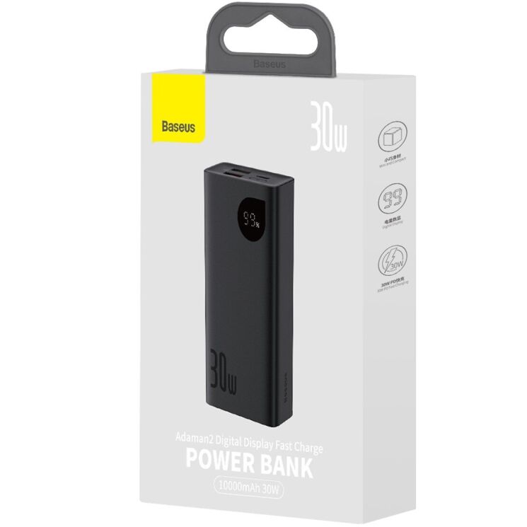 Внешний аккумулятор Baseus Digital Display 30W (10000mAh) PPAD040 - Black: фото 8 из 13