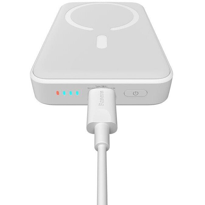Внешний аккумулятор Baseus Magnetic Mini 20W (10000 mAh) PPCX070002 - White: фото 4 из 23