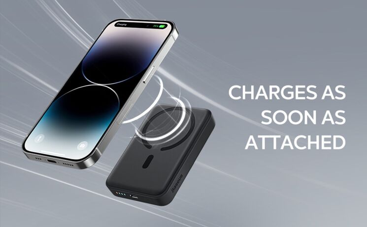 Внешний аккумулятор Baseus Magnetic Mini 20W (10000 mAh) PPCX070001 - Black: фото 13 из 23