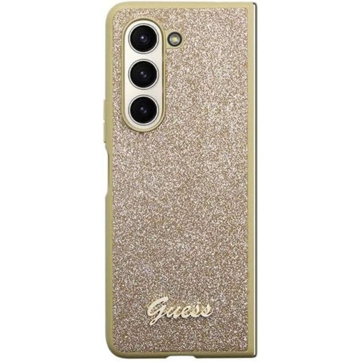 Защитный чехол Guess Glitter Script для Samsung Galaxy Fold 5 - Gold: фото 2 из 7