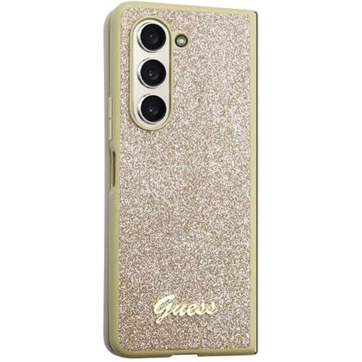Защитный чехол Guess Glitter Script для Samsung Galaxy Fold 5 - Gold: фото 3 из 7