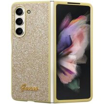 Защитный чехол Guess Glitter Script для Samsung Galaxy Fold 5 - Gold: фото 1 из 7