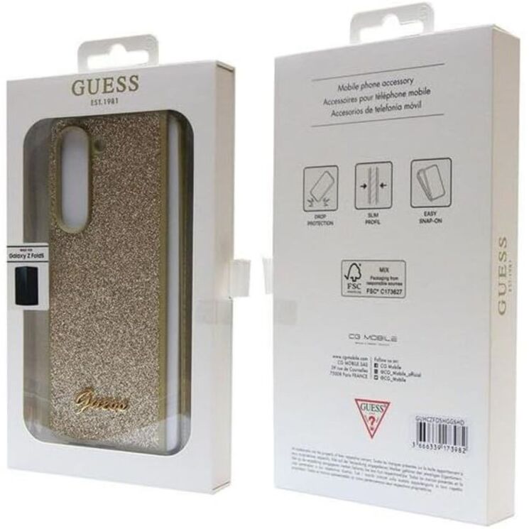 Защитный чехол Guess Glitter Script для Samsung Galaxy Fold 5 - Gold: фото 7 из 7
