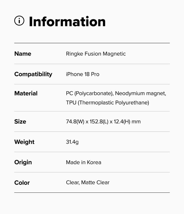 Защитный чехол Ringke Fusion Magnetic для iPhone 18 Pro (8800380462571) - Clear: фото 21 из 21
