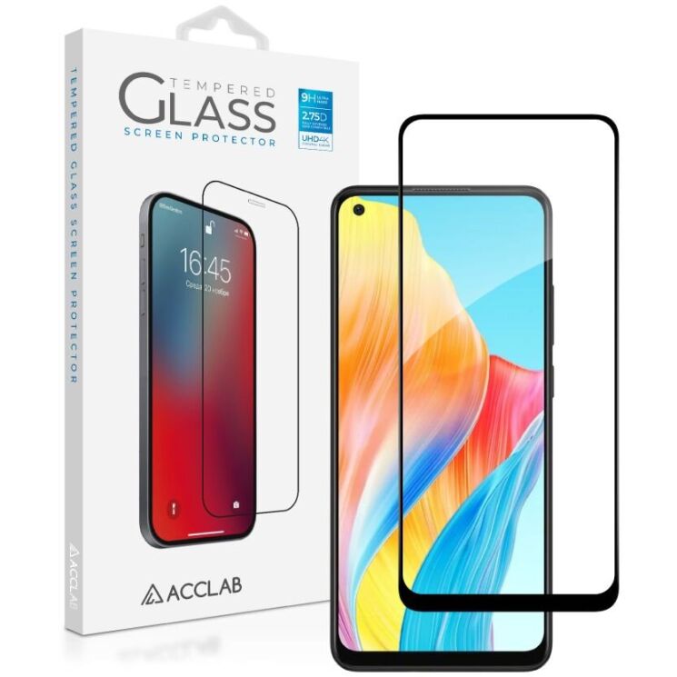 Защитное стекло ACCLAB Full Glue для OPPO A78 - Black: фото 1 из 7