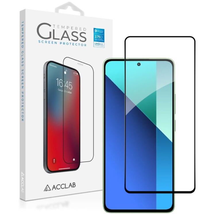 Защитное стекло ACCLAB Full Glue для Xiaomi Redmi Note 13 - Black: фото 1 из 7