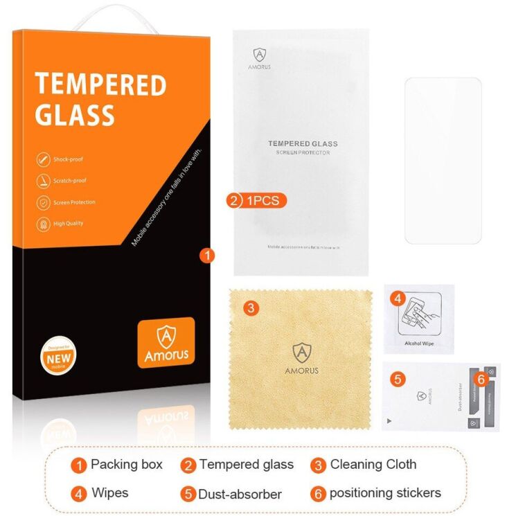 Захисне скло AMORUS Ultra Clear для OPPO Reno 14 5G: фото 8 з 9