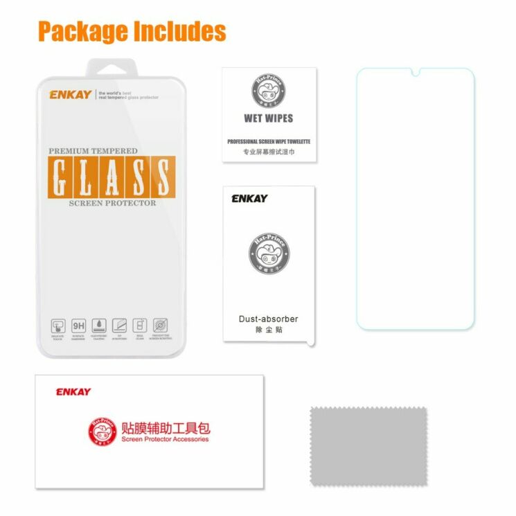 Защитное стекло ENKAY 0.26mm 9H для Xiaomi Redmi Note 8T - Transparent: фото 4 из 8