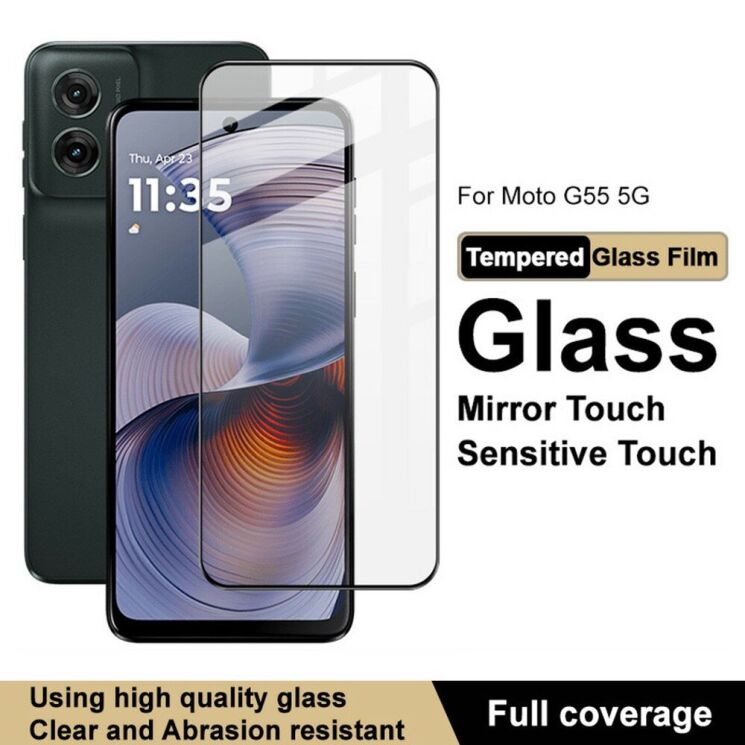 Защитное стекло IMAK 5D Pro+ Full Glue для Motorola Moto G55 - Black: фото 3 из 10