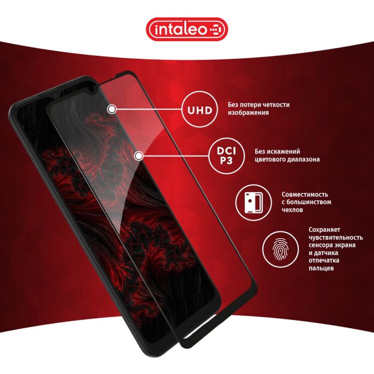 Защитное стекло Intaleo Full Glue для Samsung Galaxy A03 Core (A032) - Black: фото 4 из 8