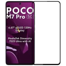Защитное стекло MOFI Full Glue Protect для Xiaomi Poco M7 Pro - Black: фото 1 из 10