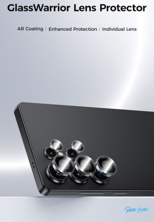 Захисне скло на камеру (5шт) BENKS Gorilla Glass Lens для Samsung Galaxy S25 Ultra (S938) - Black: фото 13 з 13