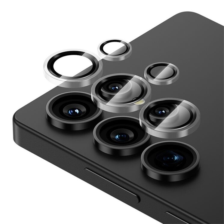 Захисне скло на камеру (5шт) BENKS Gorilla Glass Lens для Samsung Galaxy S25 Ultra (S938) - Black: фото 2 з 13