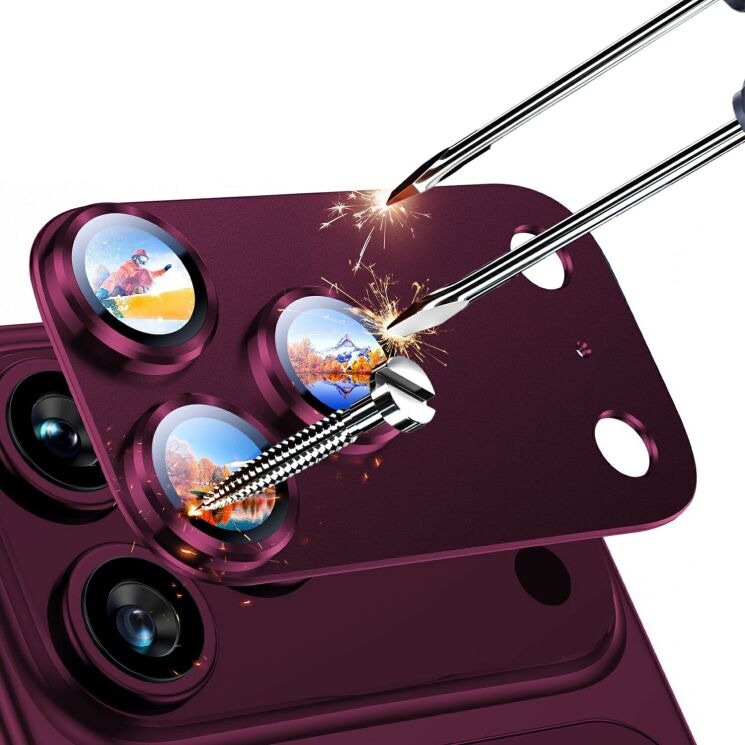 Захисне скло на камеру RURIHAI High Lens Protector для iPhone 18 Pro Max - Wine Red (423885WR) Захисне скло на камеру RURIHAI High Lens Protector для iPhone 18 Pro Max - Wine Red: фото 4 з 6