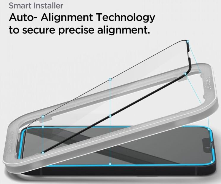 Защитное стекло Spigen (SGP) Screen Protector AlignMaster GLAS.tR для Apple iPhone 13 mini - Black: фото 4 из 8