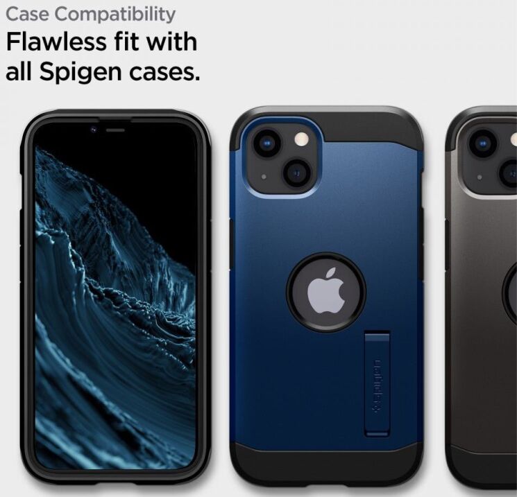 Защитное стекло Spigen (SGP) Screen Protector AlignMaster GLAS.tR для Apple iPhone 13 mini - Black: фото 7 из 8